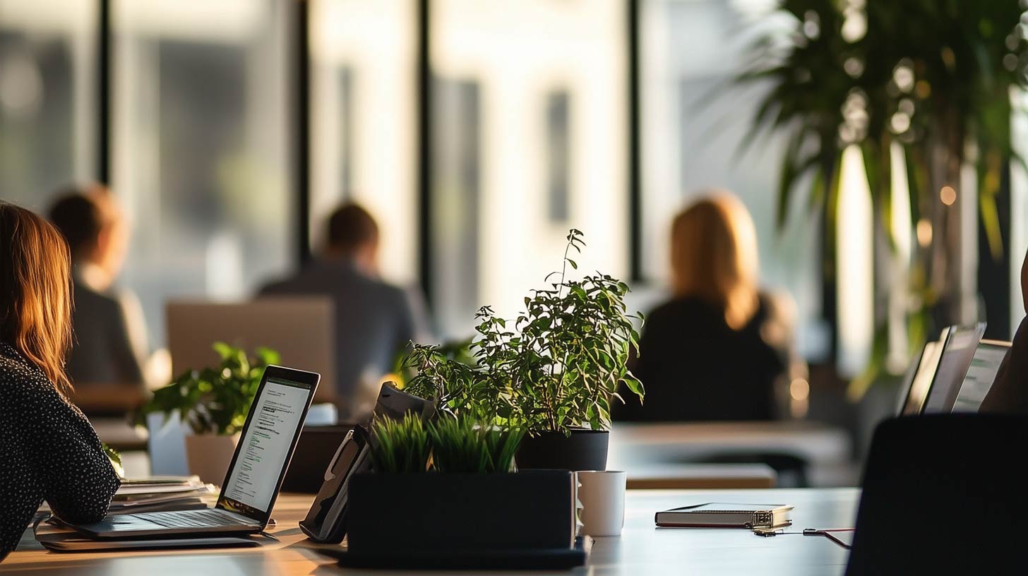 Büro, Menschen an Schreibtischen